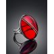 Stylish Silver Amber Adjustable Ring The Sangria, Ring Size: Adjustable, image , picture 2