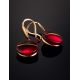 Ultra Feminine Gold Amber Hook Earrings The Sangria, image , picture 2