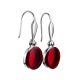 Stylish Silver Amber Hook Earrings The Sangria, image 