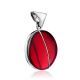 Luminous Silver Amber Oval Pendant The Sangria, image 