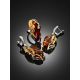 Charming Handmade Cognac Amber Ring In Gold-Plated Silver The Dew, Ring Size: Adjustable, image , picture 4