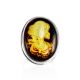 Lemon Amber Cameo Ring In Sterling Silver The Nymph, Ring Size: Adjustable, image , picture 3