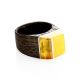 Handcrafted Brazilwood Ring With Honey Amber The Indonesia, Ring Size: 9 / 19, image , picture 3