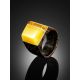Handcrafted Brazilwood Ring With Honey Amber The Indonesia, Ring Size: 7 / 17.5, image , picture 2