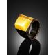 Handcrafted Brazilwood Ring With Honey Amber The Indonesia, Ring Size: 9 / 19, image , picture 2