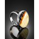 Adjustable Honey Amber Ring In Sterling Silver The Lava, Ring Size: Adjustable, image , picture 2