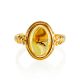 Amber With Inclusions Ring In Gold Plated Silver The Clio, Ring Size: Adjustable, image , picture 4