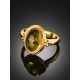Amber With Inclusions Ring In Gold Plated Silver The Clio, Ring Size: Adjustable, image , picture 2