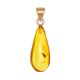 Drop Amber Pendant In Gold With Inclusions The Clio, image 