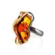 HANDCRAFTED GOLD PLATED COCKTAIL RING WITH COGNAC AMBER THE RIALTO, Ring Size: Adjustable, image , picture 3