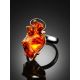 Adjustable Amber Ring In Gold-Plated Silver The Rialto, Ring Size: Adjustable, image , picture 2