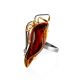 Amazing Gold Plated Cocktail Ring With Cognac Amber The Rialto Collection, Ring Size: Adjustable, image , picture 3