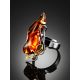 Amazing Gold Plated Cocktail Ring With Cognac Amber The Rialto Collection, Ring Size: Adjustable, image , picture 2
