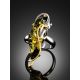 Handcrafted Amber Ring In Gold-Plated Silver The Rialto, Ring Size: Adjustable, image , picture 2