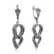 Chic Silver Marcasite Dangle Earrings The Lace, image 