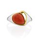 Sleek Gilded Silver Coral Ring, Ring Size: 9.5 / 19.5, image , picture 4