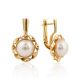 Chic Gilded Silver Pearl Earrings, image 