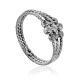 Fashionable Silver Beaded Ring The Sparkling, Ring Size: 8.5 / 18.5, image 