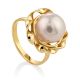 Chic Gilded Silver Pearl Ring, Ring Size: 6.5 / 17, image 