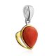 Sleek Gilded Silver Coral Pendant, image , picture 4