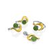 Sleek Gilded Silver Jade Earrings, image , picture 4