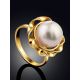 Chic Gilded Silver Pearl Ring, Ring Size: 5.5 / 16, image , picture 2