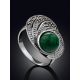 Chic Silver Reconstituted Malachite Ring The Lace, Ring Size: 6.5 / 17, image , picture 2