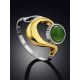 Sleek Gilded Silver Jade Ring, Ring Size: 6.5 / 17, image , picture 2