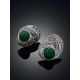 Ultra Feminine Silver Reconstituted Malachite Earrings The Lace, image , picture 2