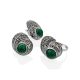 Ultra Feminine Silver Reconstituted Malachite Earrings The Lace, image , picture 4