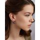 Floral Design Gilded Silver Star Sapphire Earrings, image , picture 3