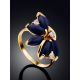 Refined Gilded Silver Star Sapphire Ring, Ring Size: 8 / 18, image , picture 2
