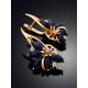 Floral Design Gilded Silver Star Sapphire Earrings, image , picture 2