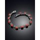 Chic Silver Reconstituted Coral Bracelet With Marcasites The Lace, image , picture 2