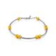 Bicolor Silver Beaded Bracelet The Sparkling, image 