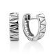 Chic Silver Half Hoop Earrings, image 