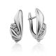 Stylish Silver Crystal Earrings, image 