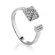 Shimmering Silver Crystal Ring, Ring Size: 5.5 / 16, image 