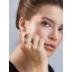 Chic Silver Crystal Ring With Pink Ceramic, Ring Size: 6.5 / 17, image , picture 3