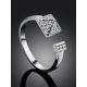 Shimmering Silver Crystal Ring, Ring Size: 5.5 / 16, image , picture 2