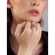 Floral Reconstructed Turquoise Ring In Gold-Plated Silver, Ring Size: 7 / 17.5, image , picture 3