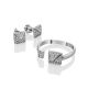 Trendy Silver Crystal Stud Earrings, image , picture 3