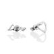 Cut Mismatch Silver Stud Earrings, image 