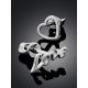 Cut Mismatch Silver Stud Earrings, image , picture 2