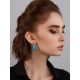 Designer Reconstructed Turquoise Earrings In Gold-Plated Silver The Rendezvous, image , picture 3