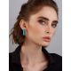 Geometric Reconstructed Turquoise Earrings In Gold-Plated Silver, image , picture 3