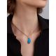 Oval Reconstructed Turquoise Pendant In Sterling Silver, image , picture 3