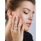 Chic Silver Ceramic Band Ring With Crystals, Ring Size: 5.5 / 16, image , picture 3