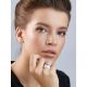 Fashionable Silver Ceramic Band Ring With Crystals, Ring Size: 5.5 / 16, image , picture 3