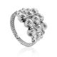 Fashionable Silver Beaded Ring The Sparkling, Ring Size: 6 / 16.5, image 